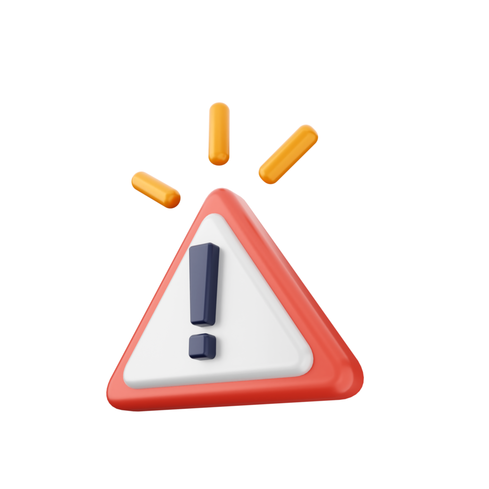 A warning sign with an exclamation mark png
