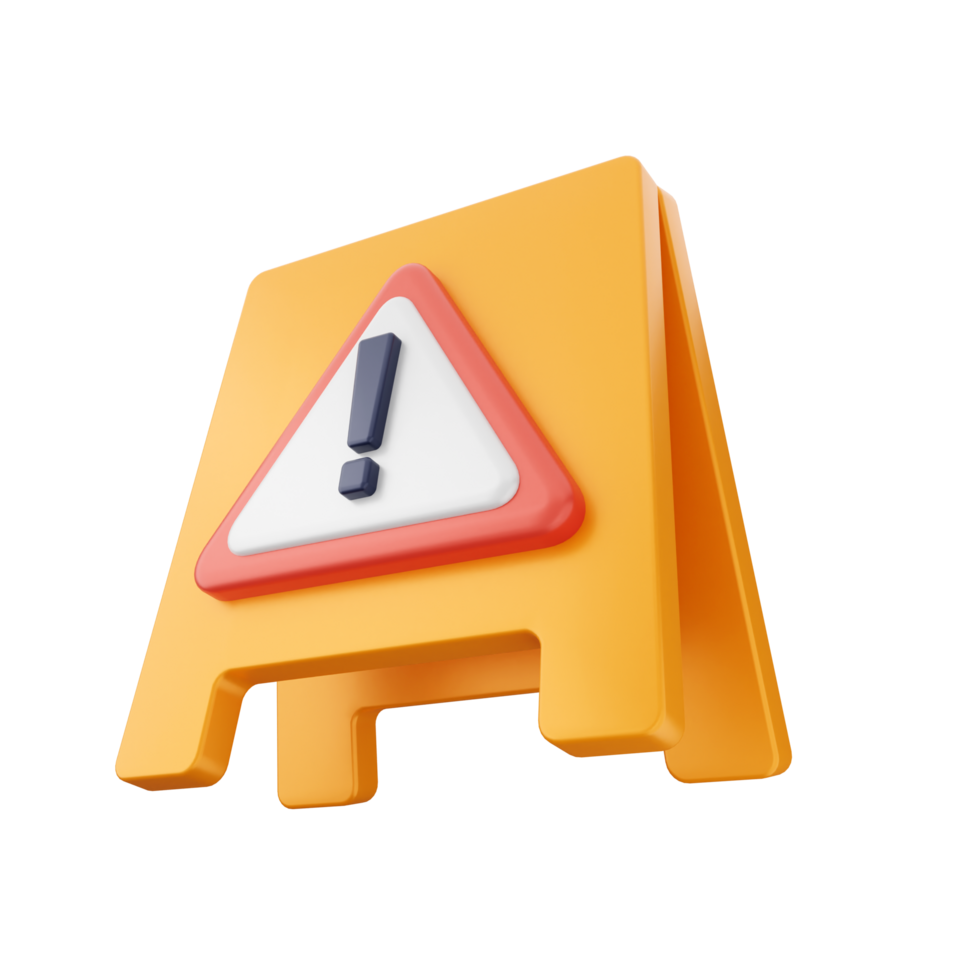 A yellow caution sign with an exclamation mark png