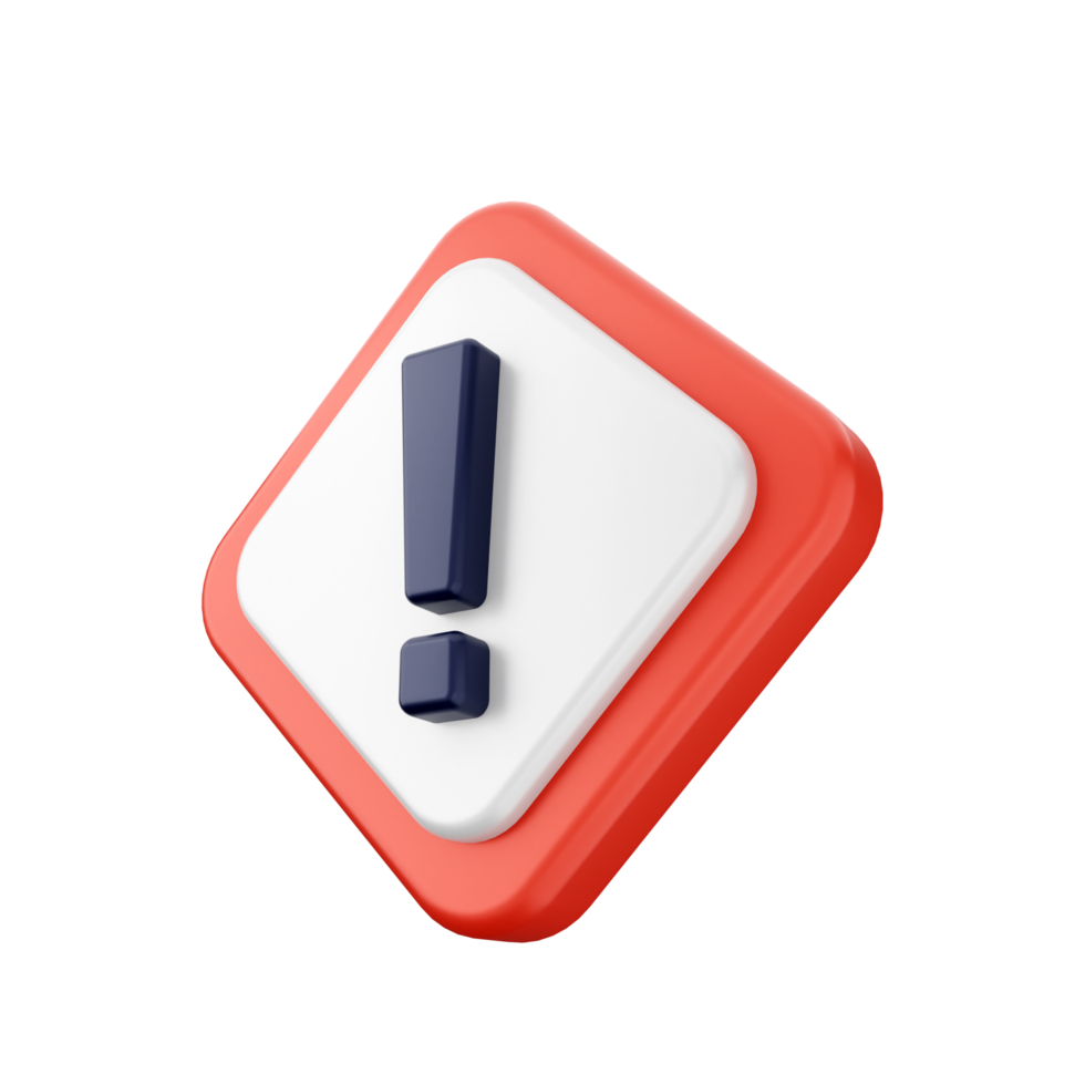 A red and white exclamation mark icon on a black background png