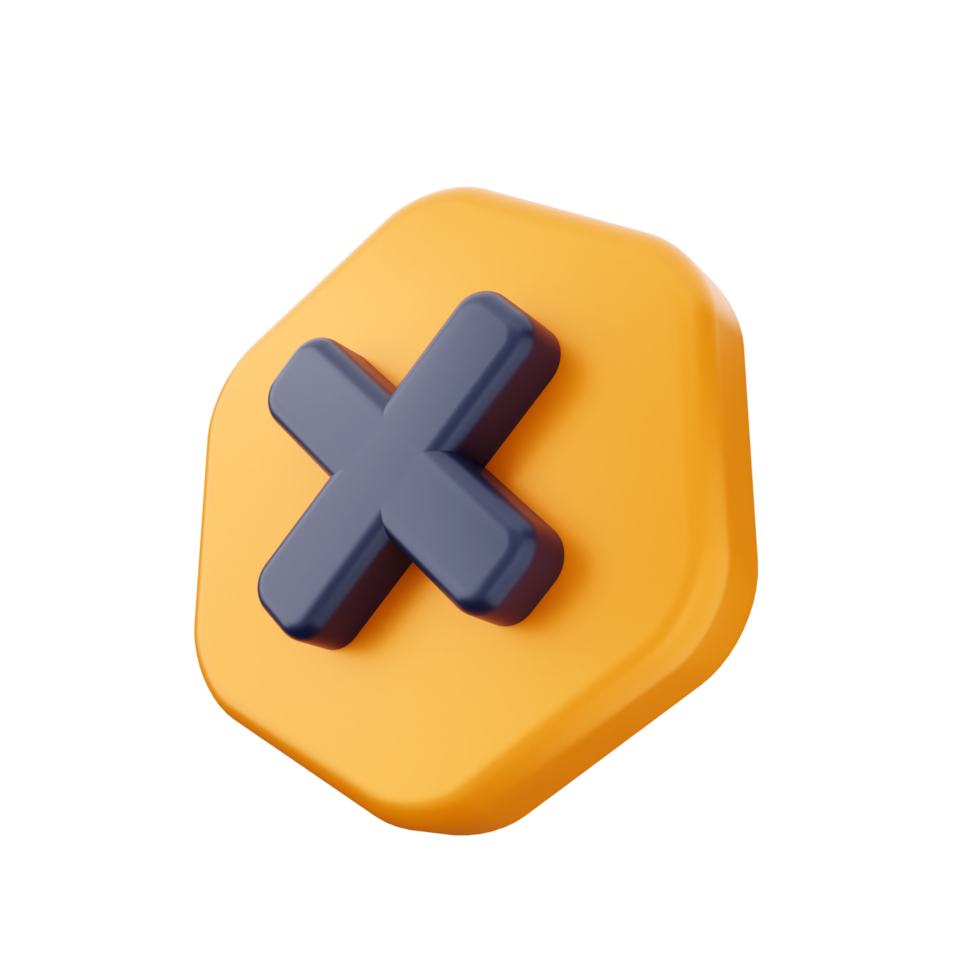 A yellow and blue hexagon with an x and a cross png