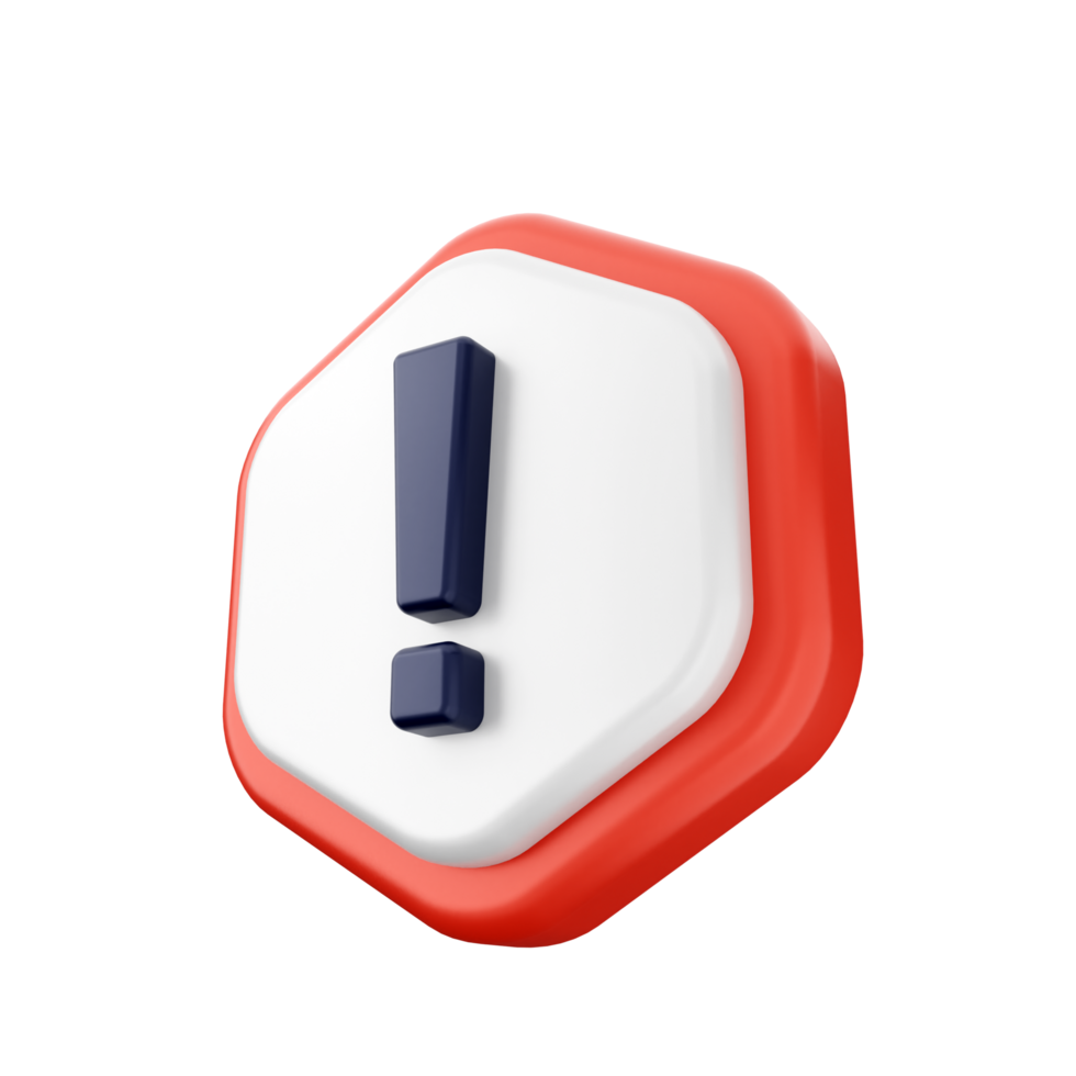 A red and white exclamation point on a black background png