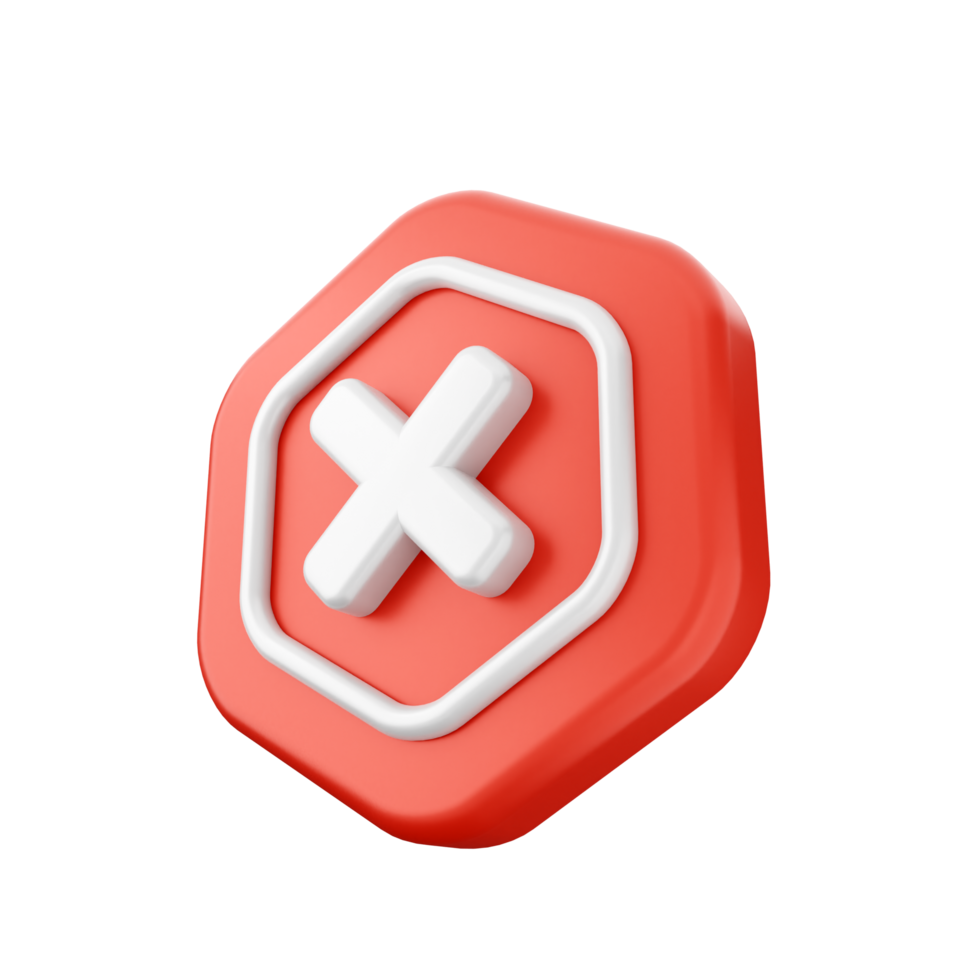A red and white icon with an x and a cross png