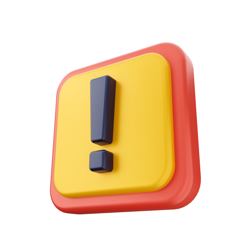 A red and yellow exclamation sign on a black background png