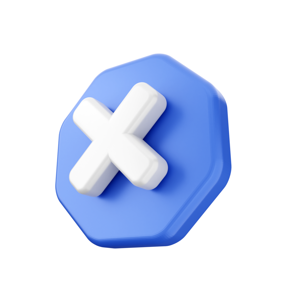 A blue and white cross symbol on a hexagon png