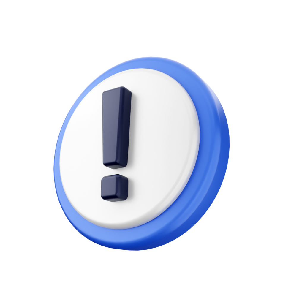 A blue and white exclamation mark on a black background png