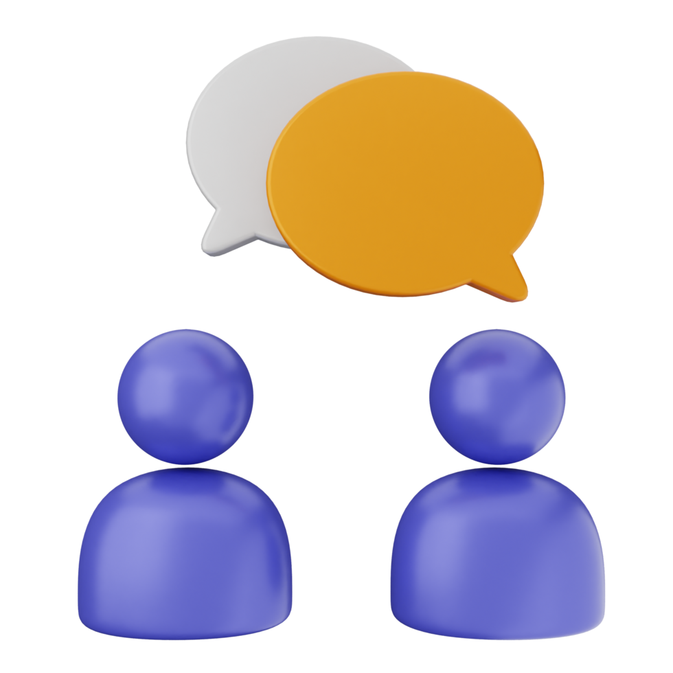 Two people with speech bubbles above them png