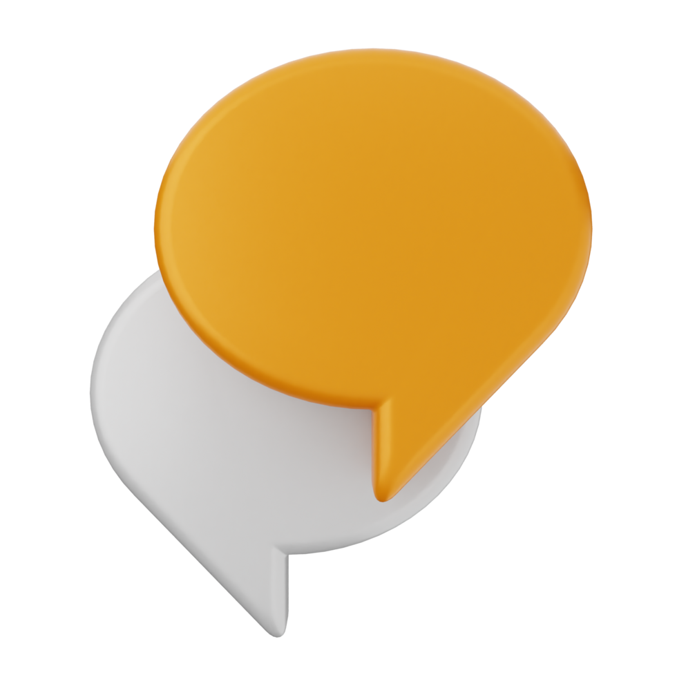 A speech bubble with an orange and white color png