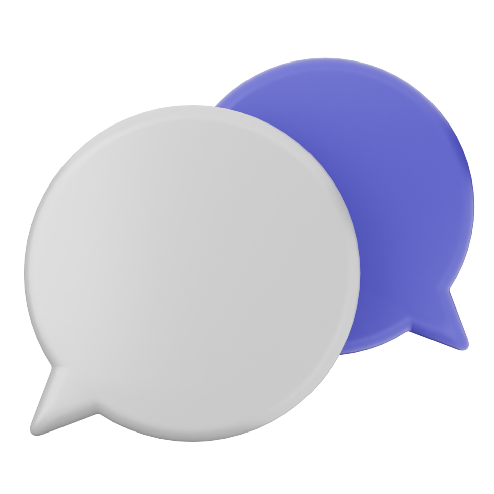 Two speech bubbles with one blue and one white png
