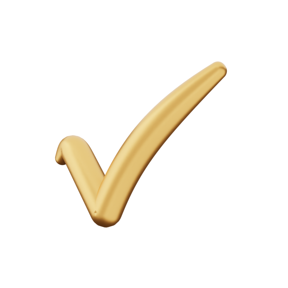 Golden check mark on black background png