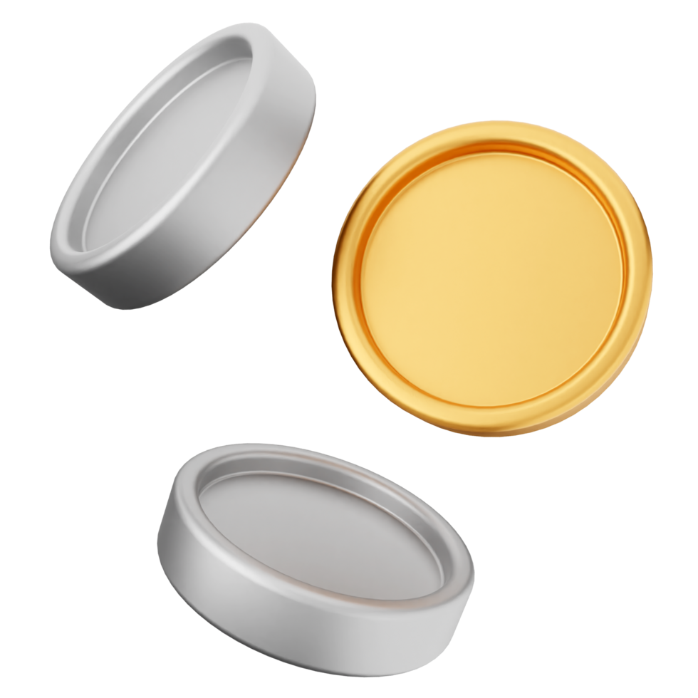 Three different colored metal and plastic containers png