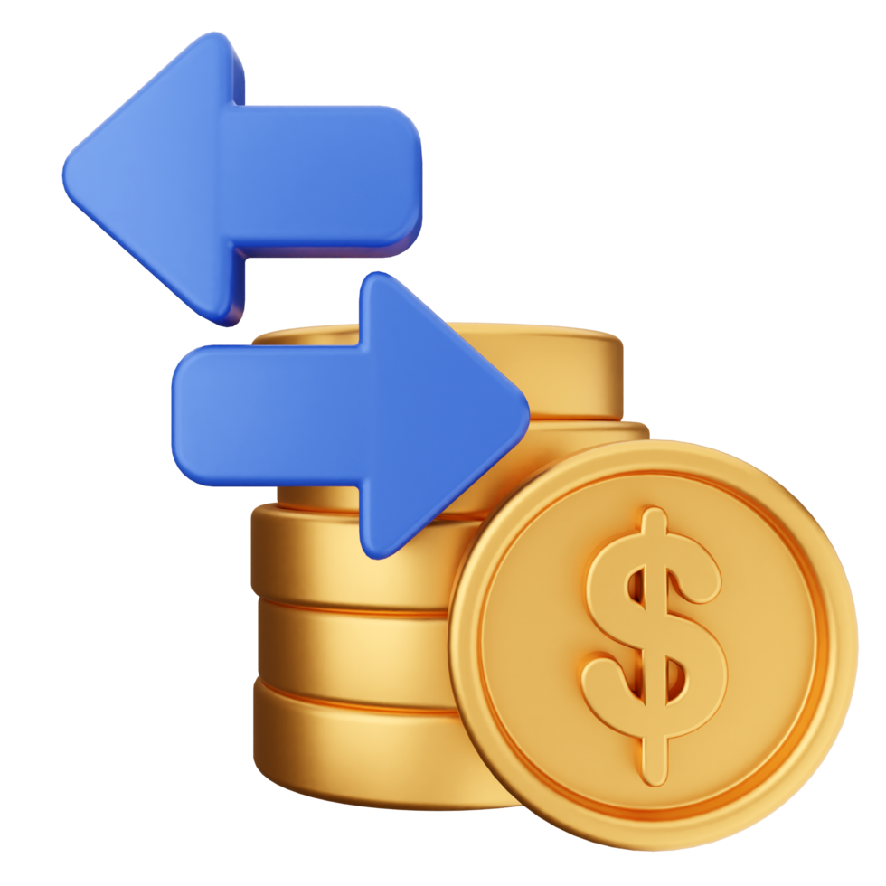 A stack of coins and a dollar sign png