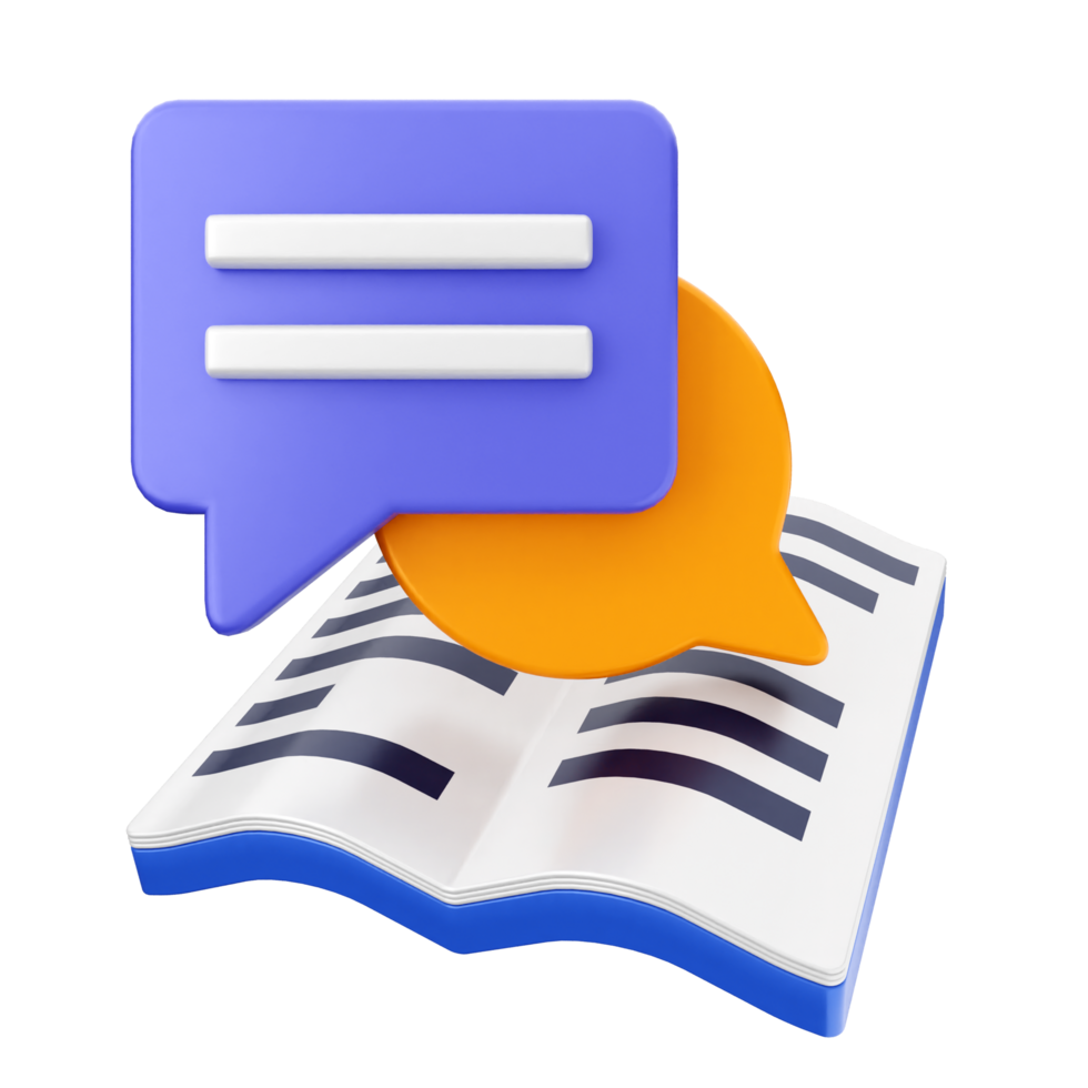 The app icon for the app is a book with a speech bubble and a speech bubble png
