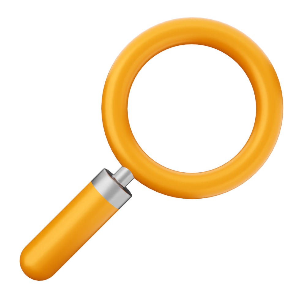 A magnifying glass icon on a black background png