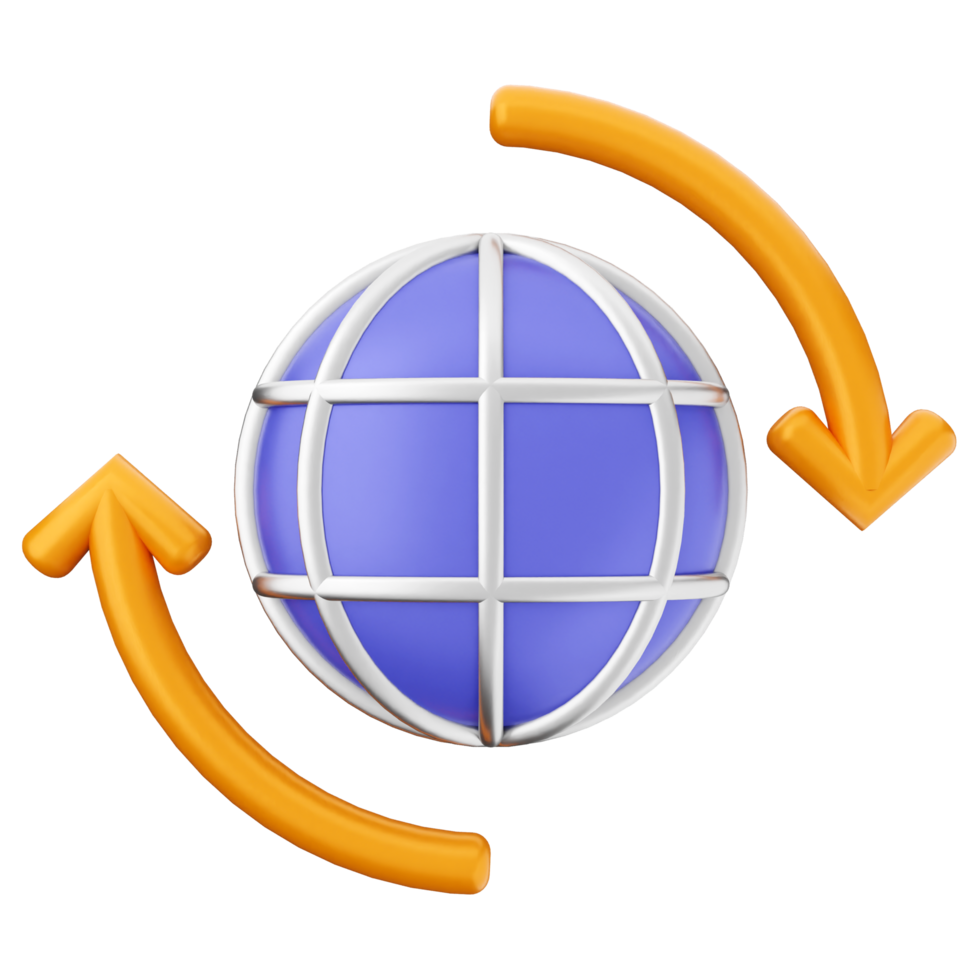A globe with arrows pointing to it png