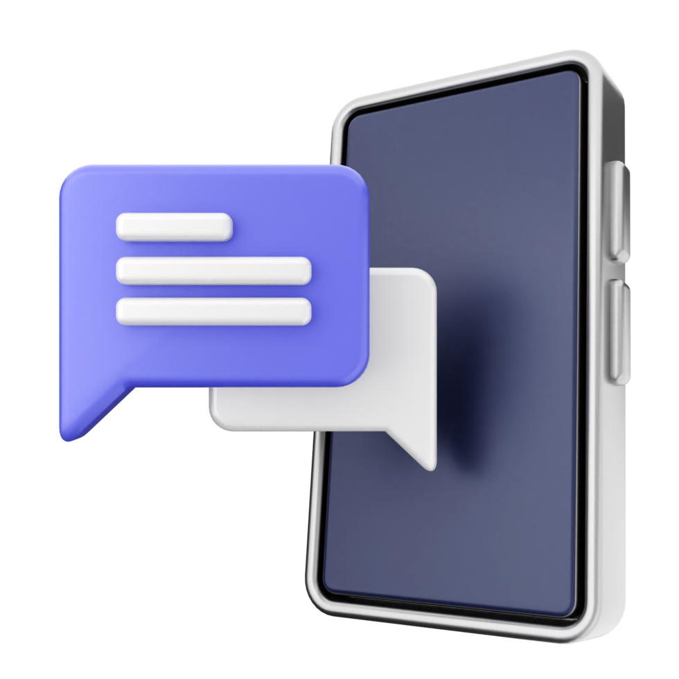 Mobile phone with chat bubbles png