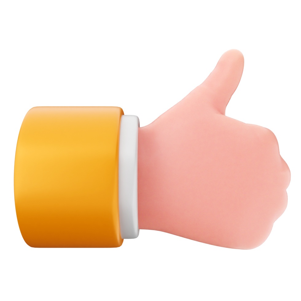 A thumb up icon with a pink hand png