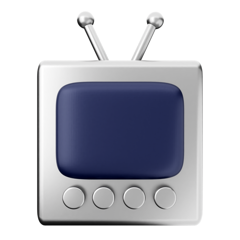 Tv icon with two antennas on a black background png