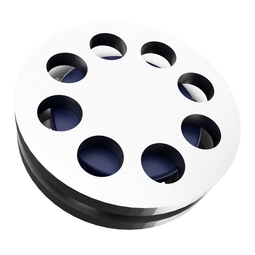 A movie reel with holes on the side png