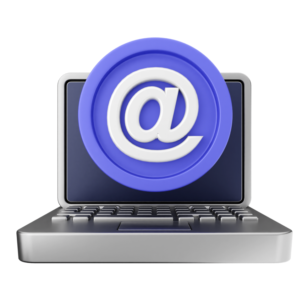 Email icon on laptop computer png