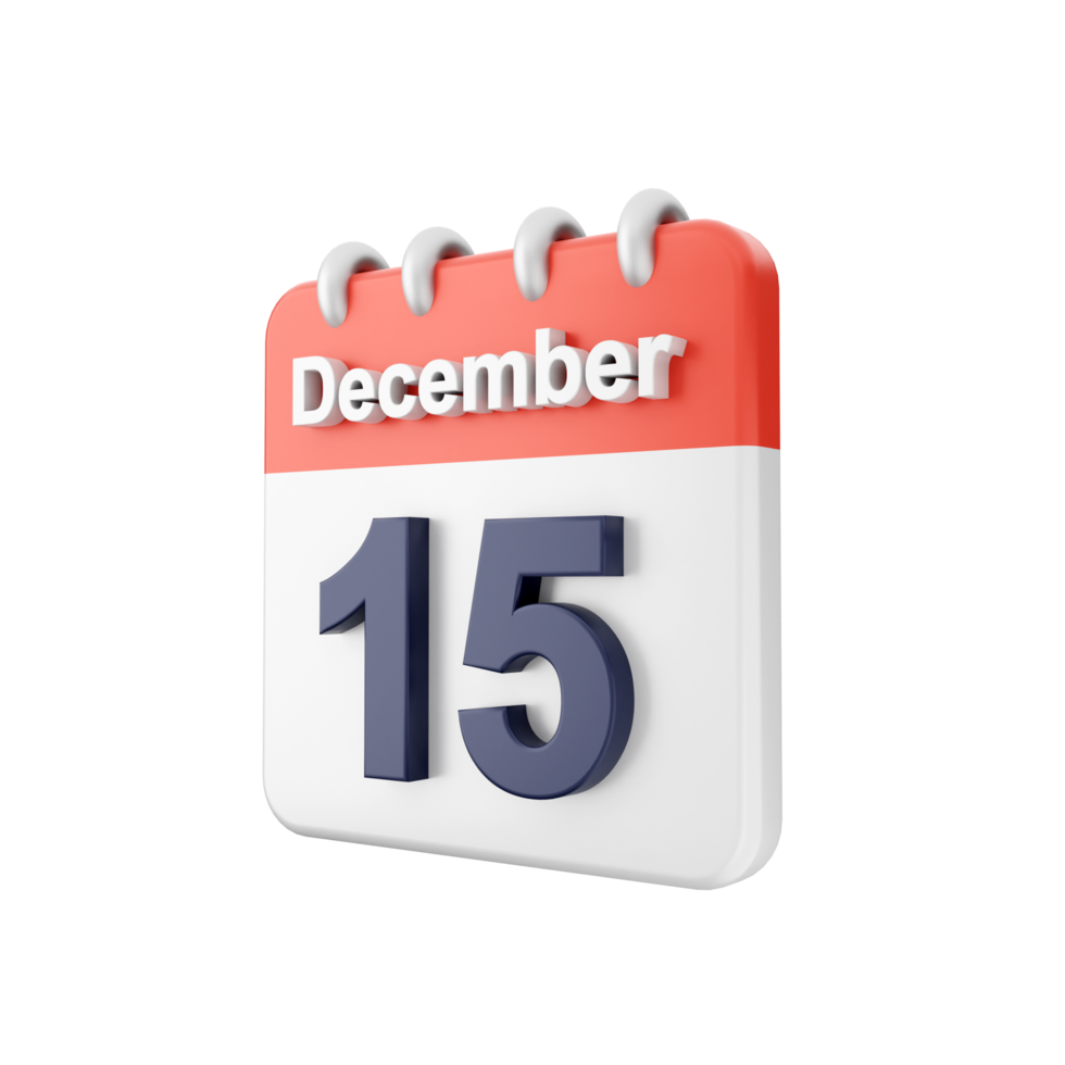 A calendar with the word december 15th on it png