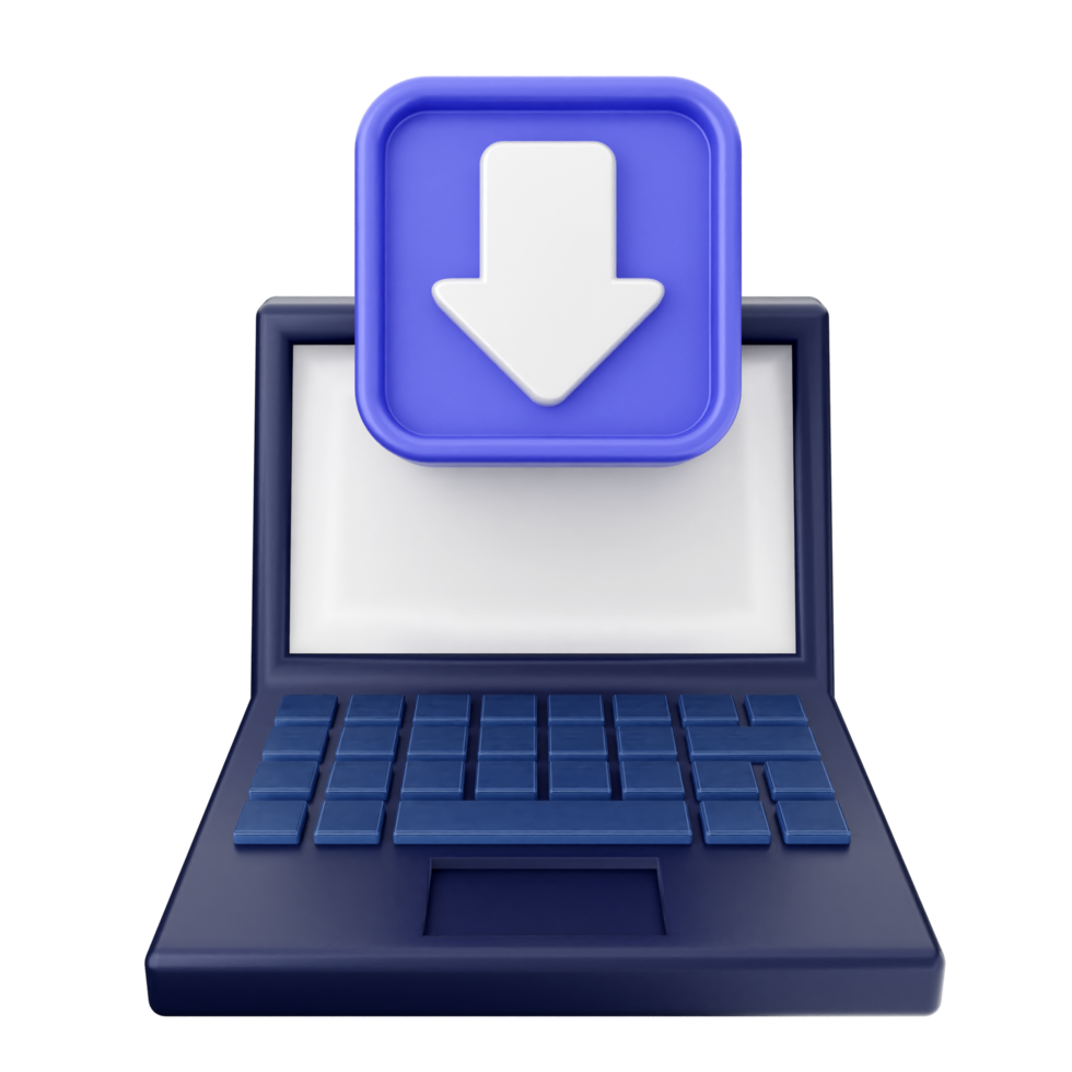 Downloader icon on laptop png