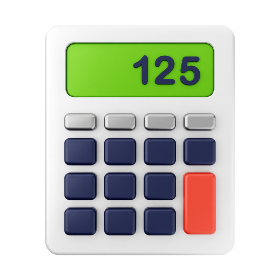 A calculator with the number 123 on it png