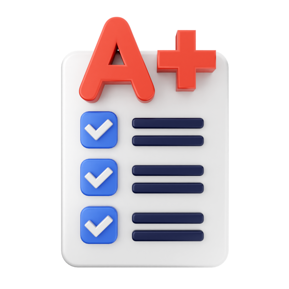 3d icon of a on a clipboard png