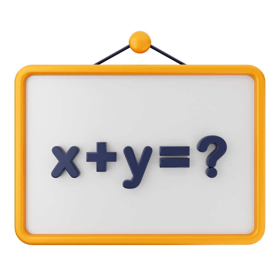 Math equation on whiteboard png
