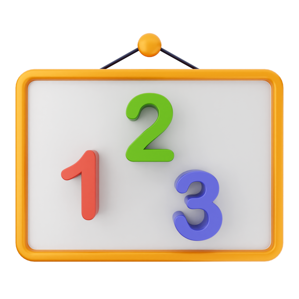 A whiteboard with numbers on it png