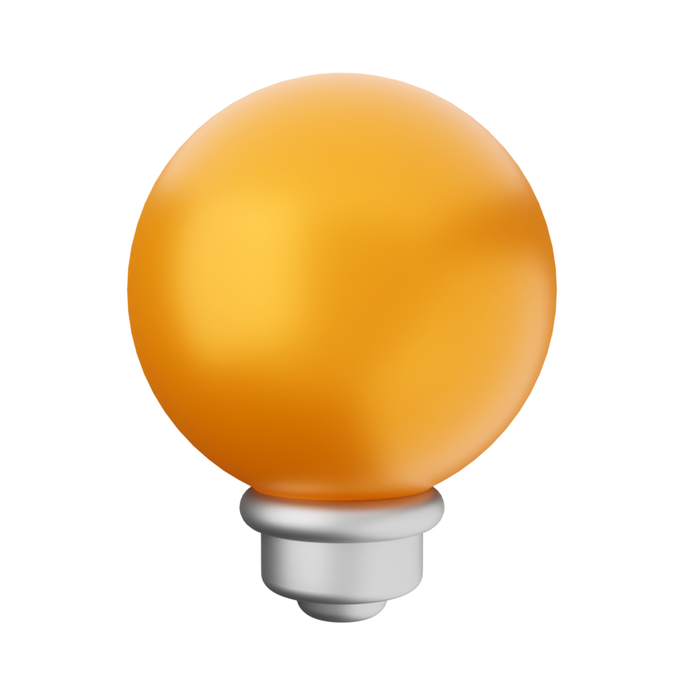 An orange light bulb on a black background png
