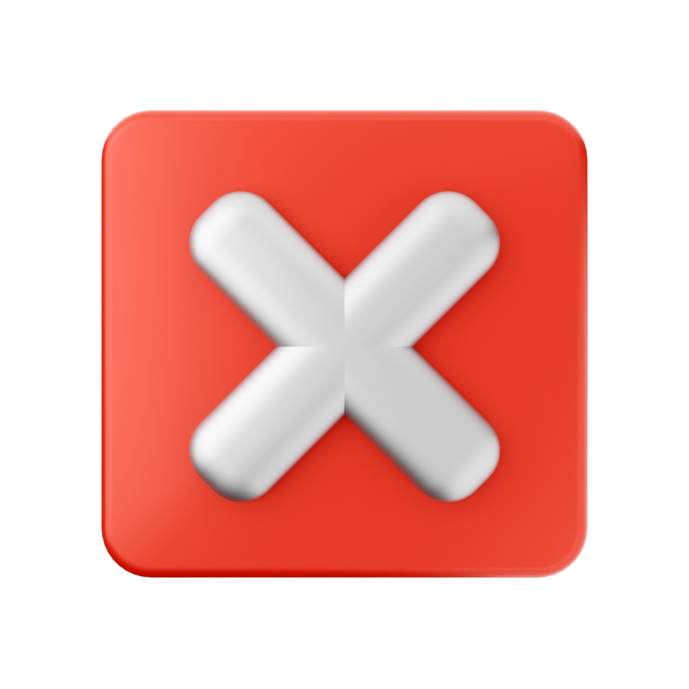 A red x sign with a white cross on it png