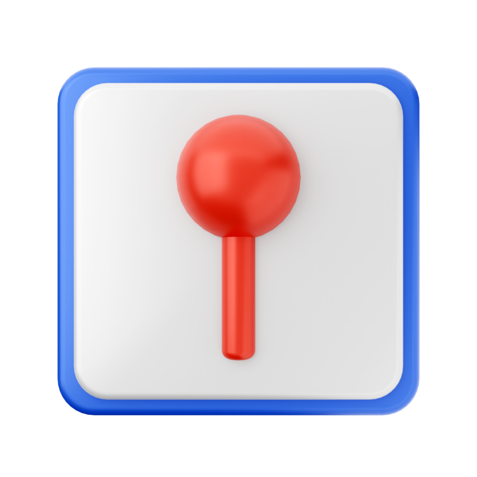 A red and blue button with a red ball png