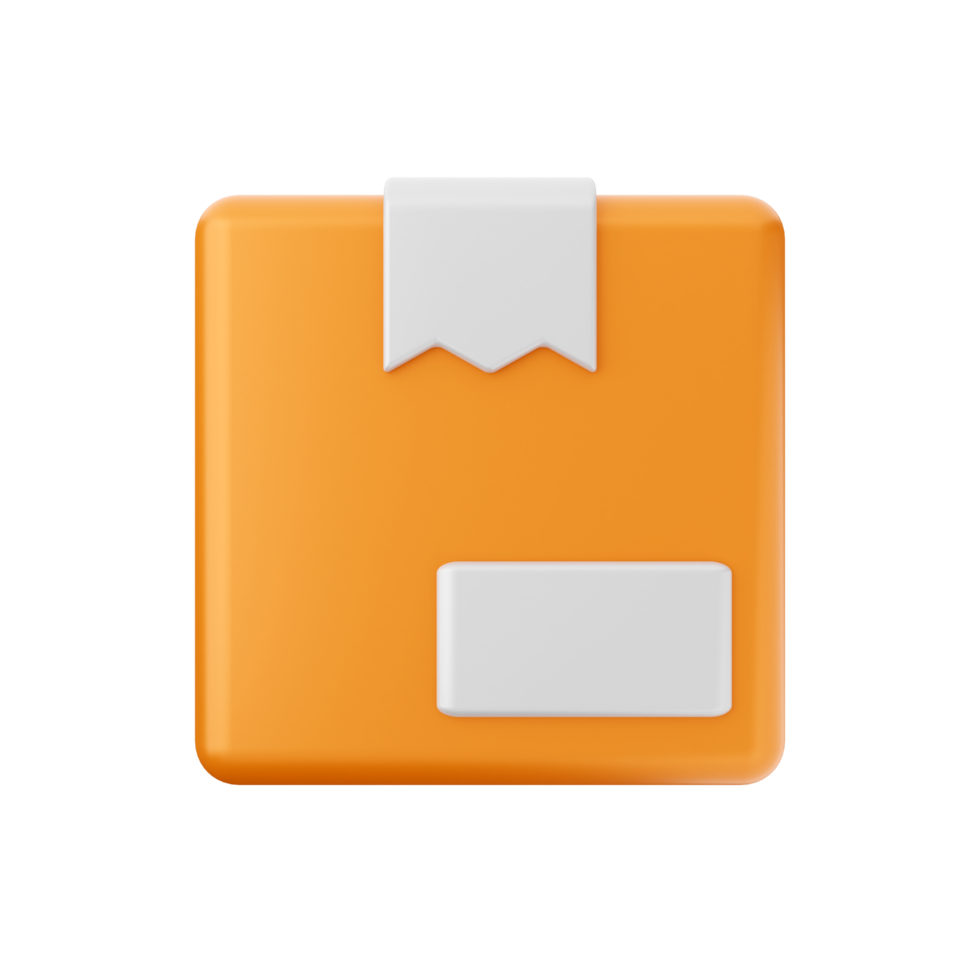 A square orange folder with a white ribbon png
