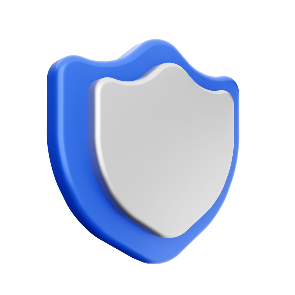 A blue shield with a white border on a black background png