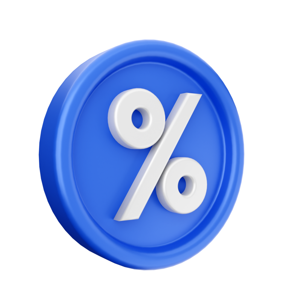 Percent sign on a blue button png