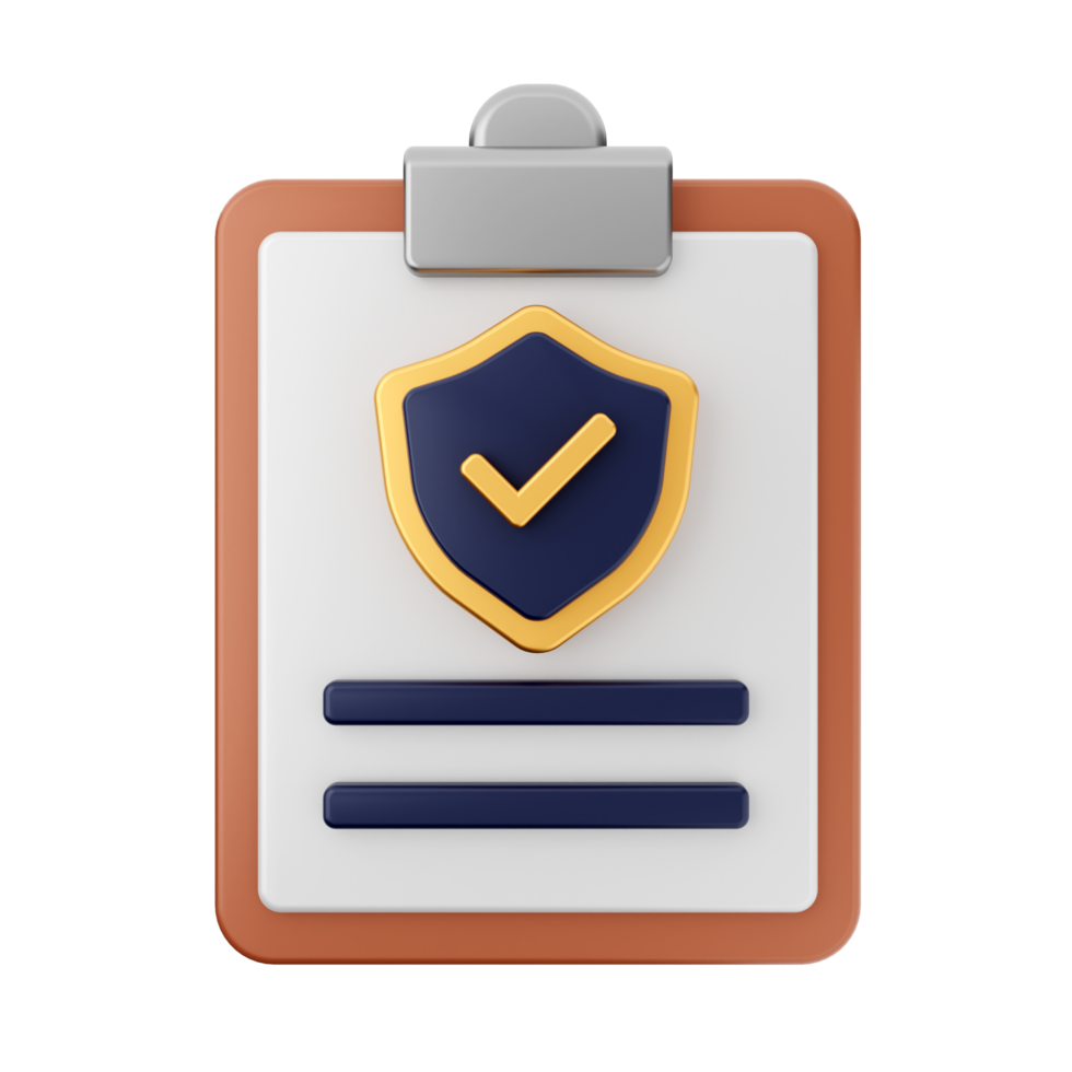 A clipboard with a shield icon on it png