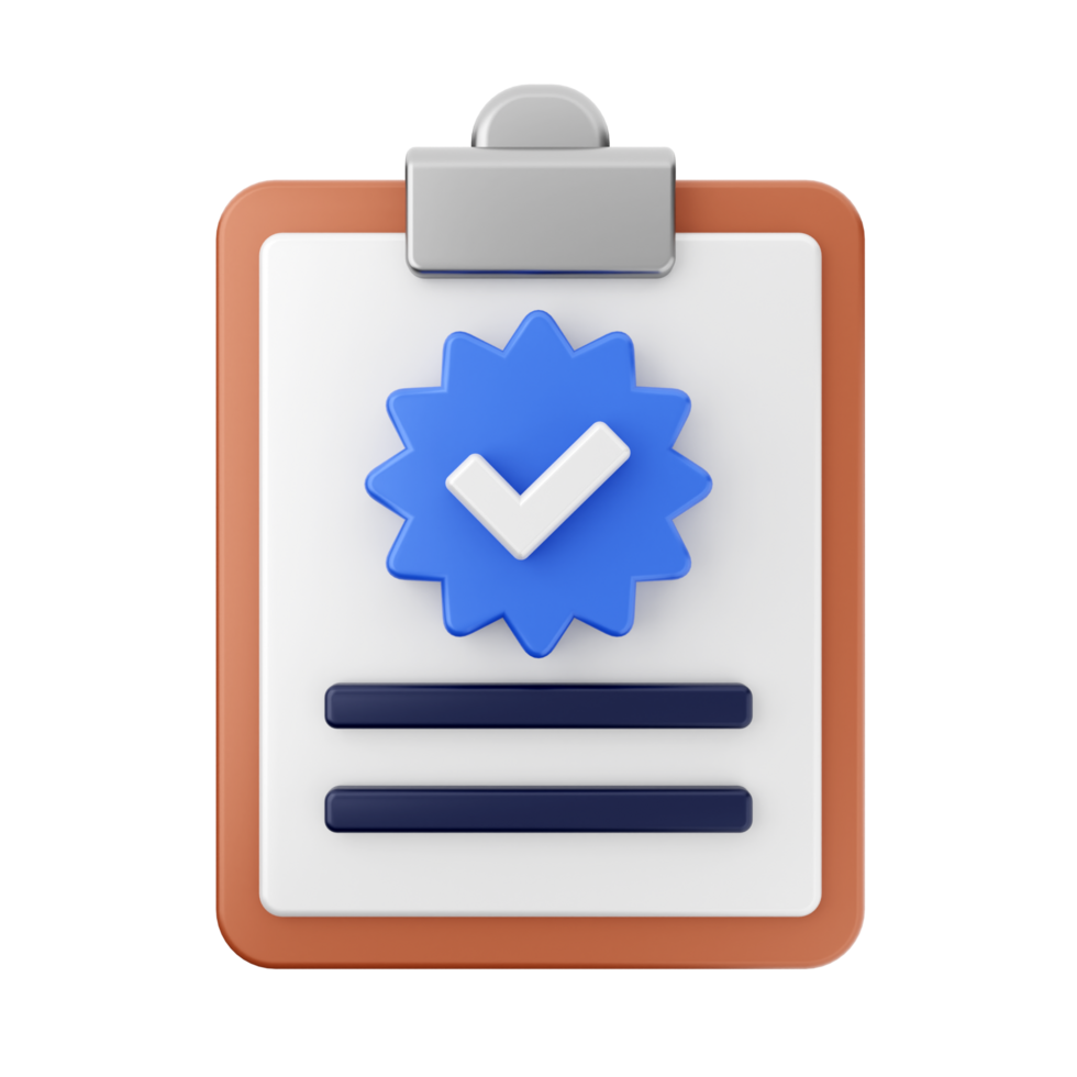 A clipboard with a check mark on it png