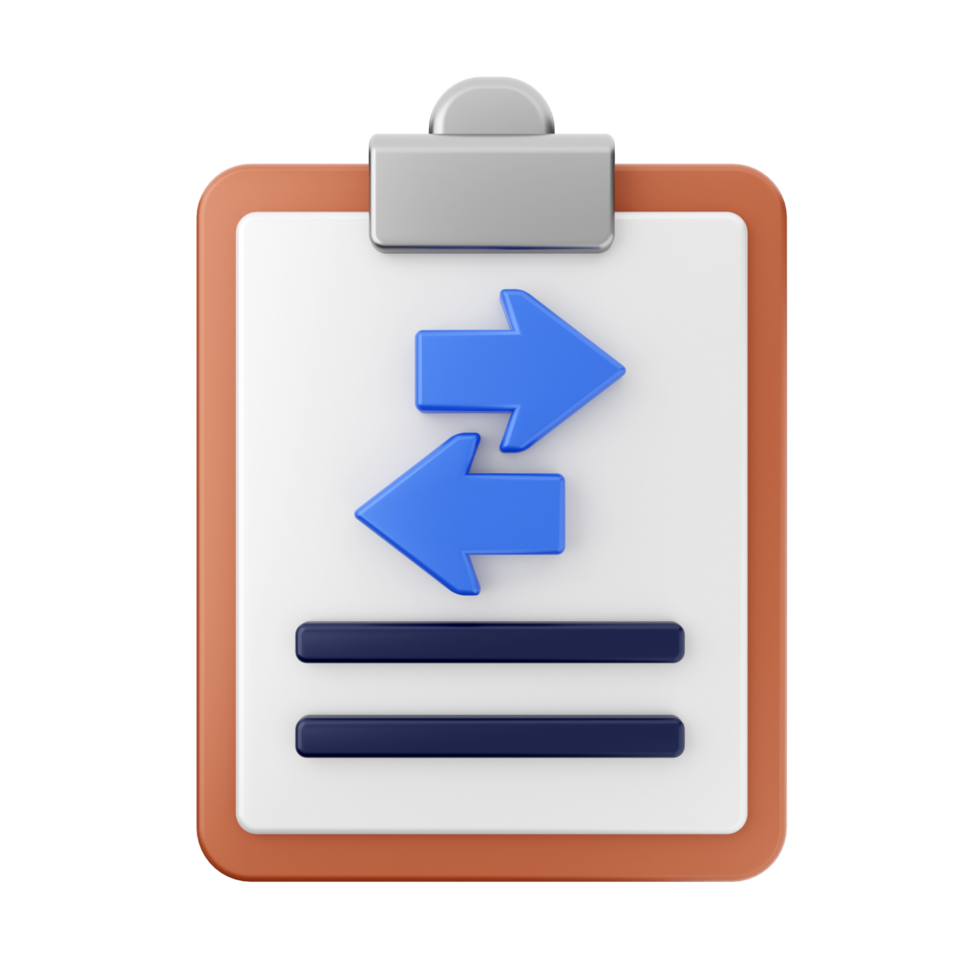 Clipboard icon with two arrows pointing to the right png