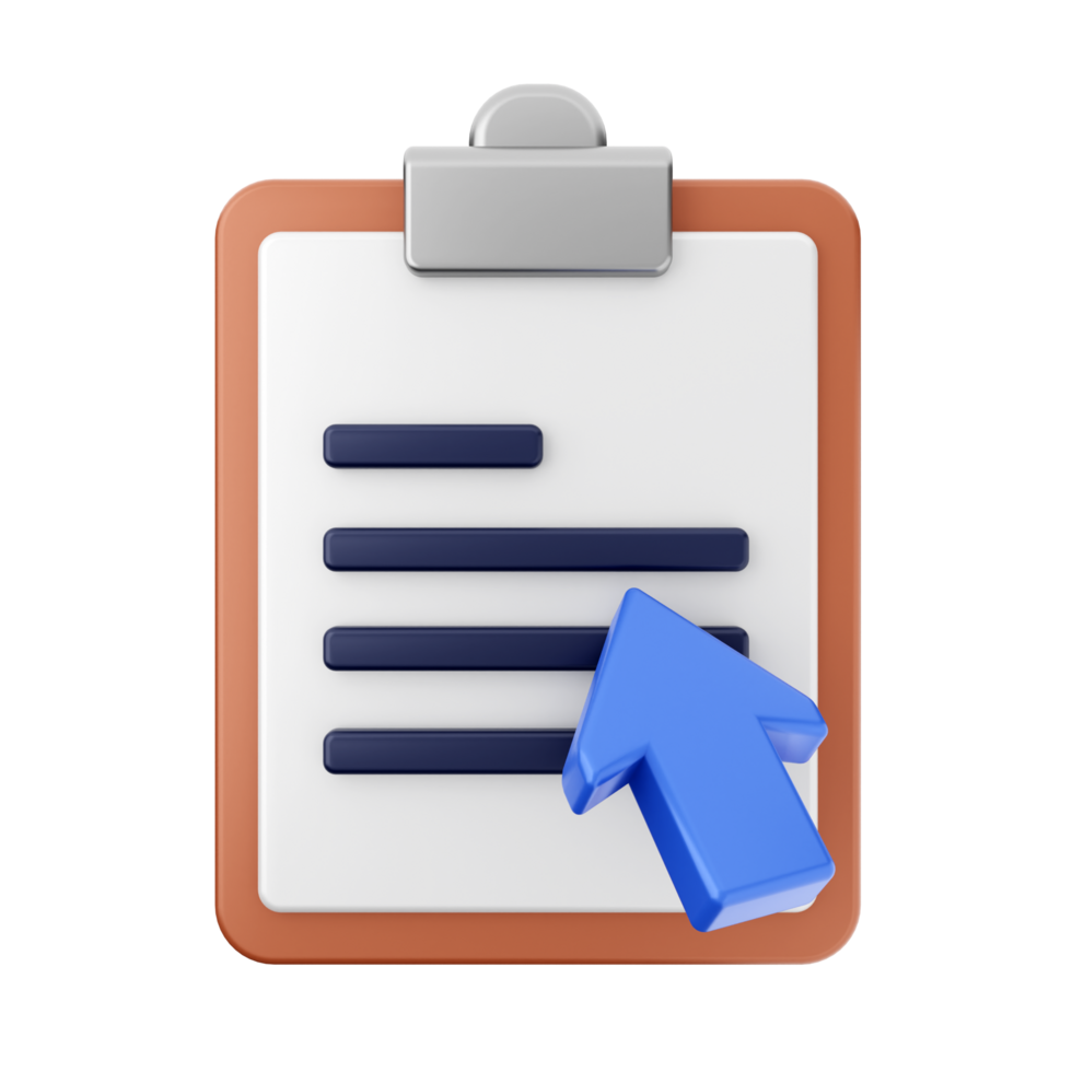 Clipboard icon with arrow pointing to a document png