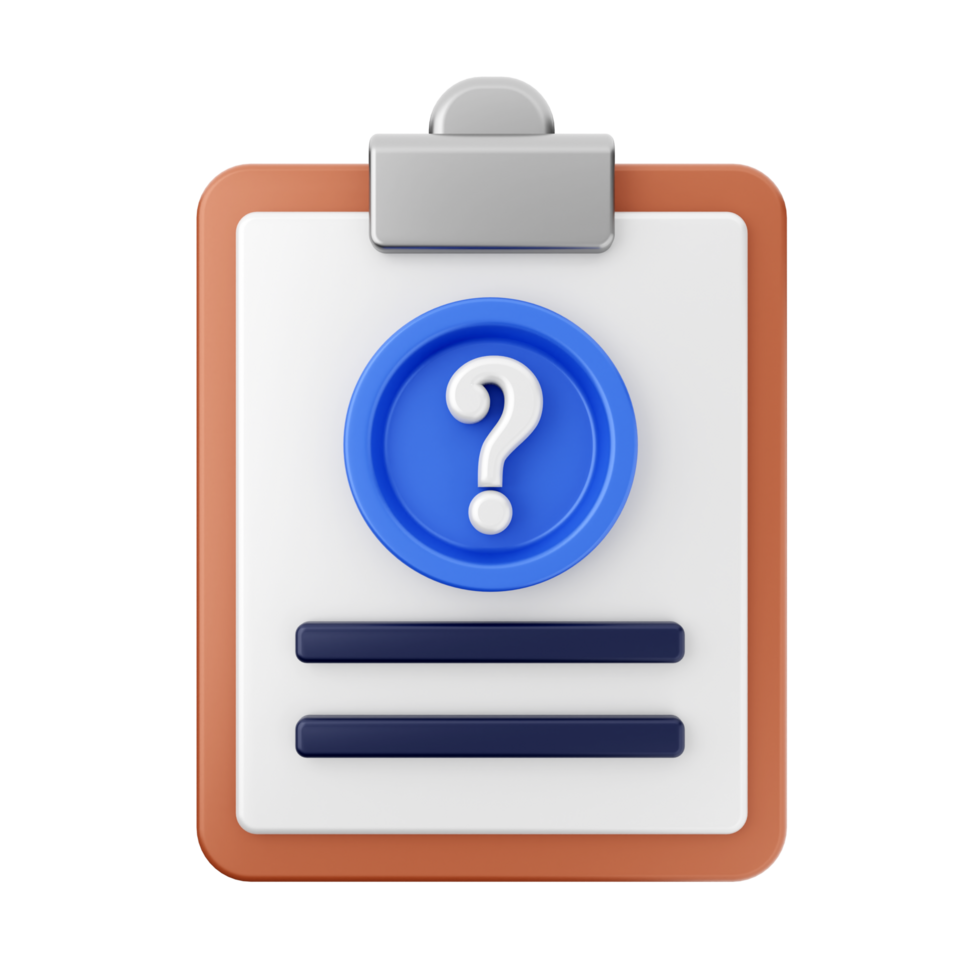 Clipboard icon with question mark png