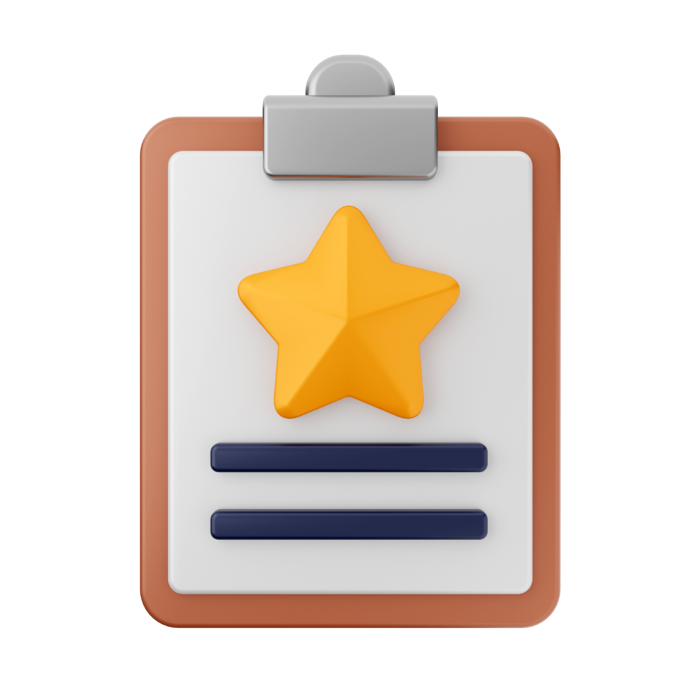 A star icon on a clipboard with a star on it png