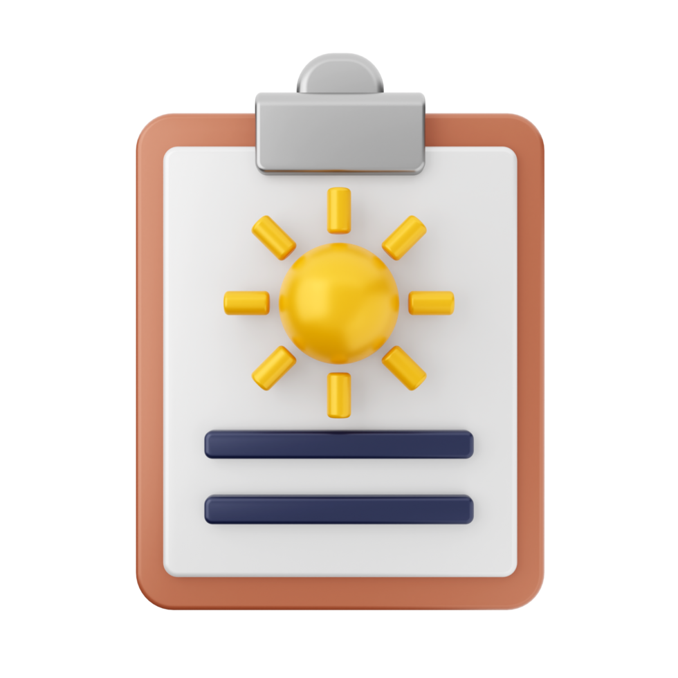 A clipboard with a sun on it png