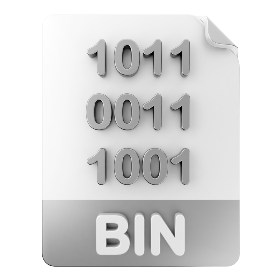 Bin file icon with binary numbers png