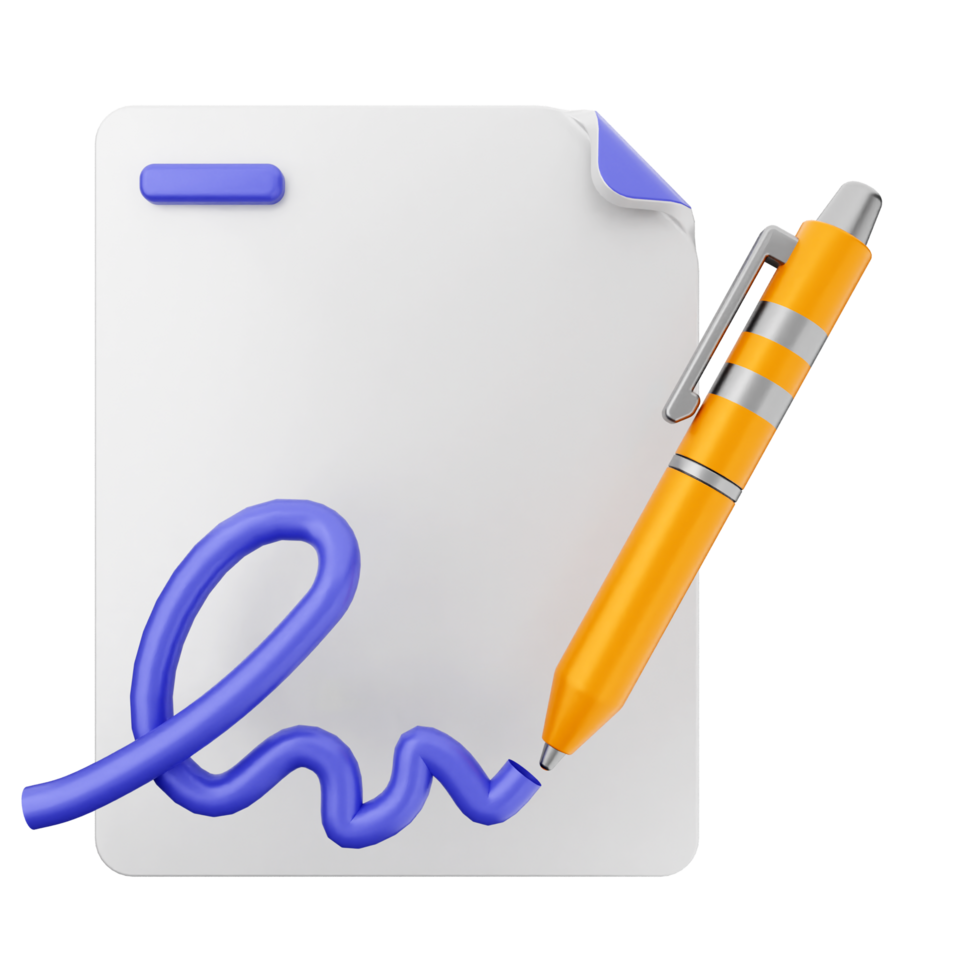 A pen and paper with a blue ribbon png