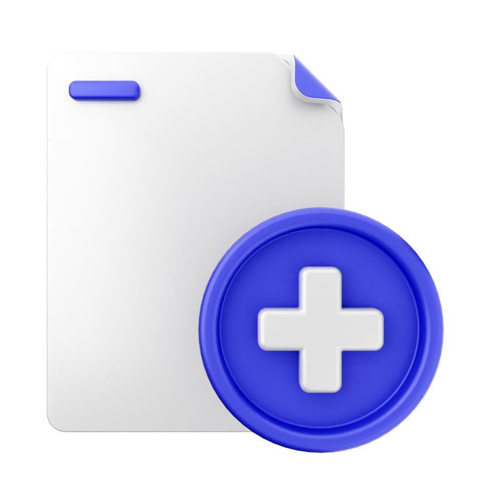A white and blue file with a plus sign png