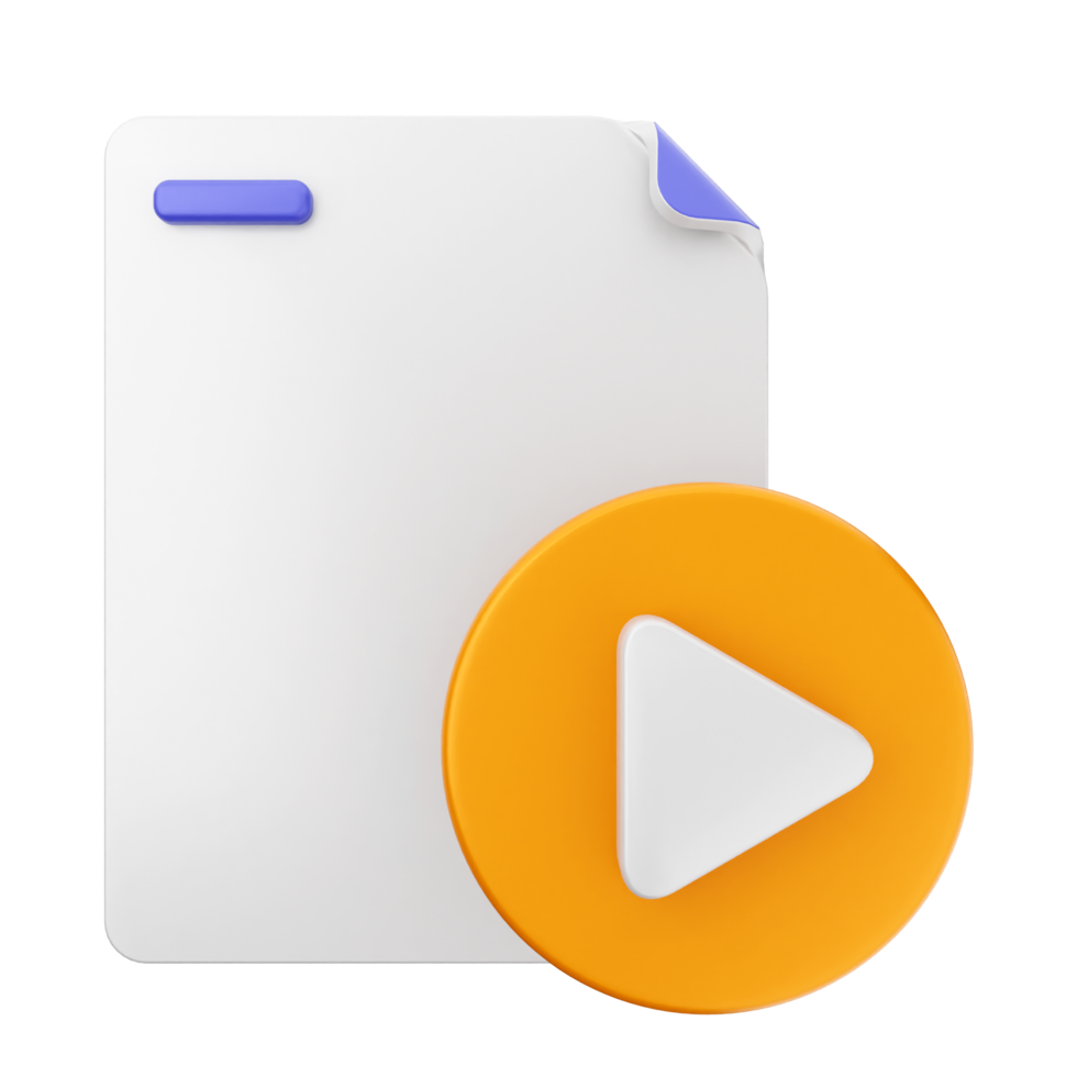 A file with a play button and a file icon png