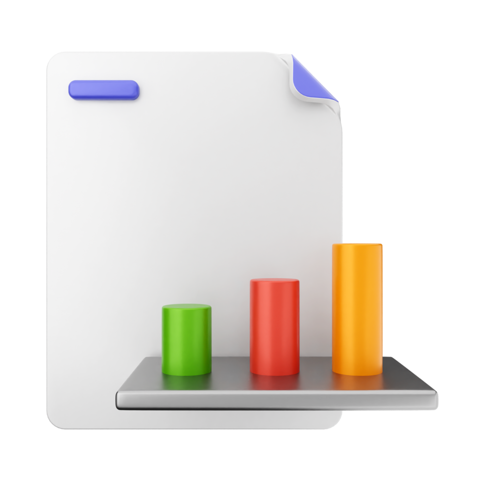 A white sheet with three colored bars on it png