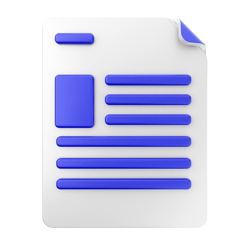A white paper with blue lines on it png