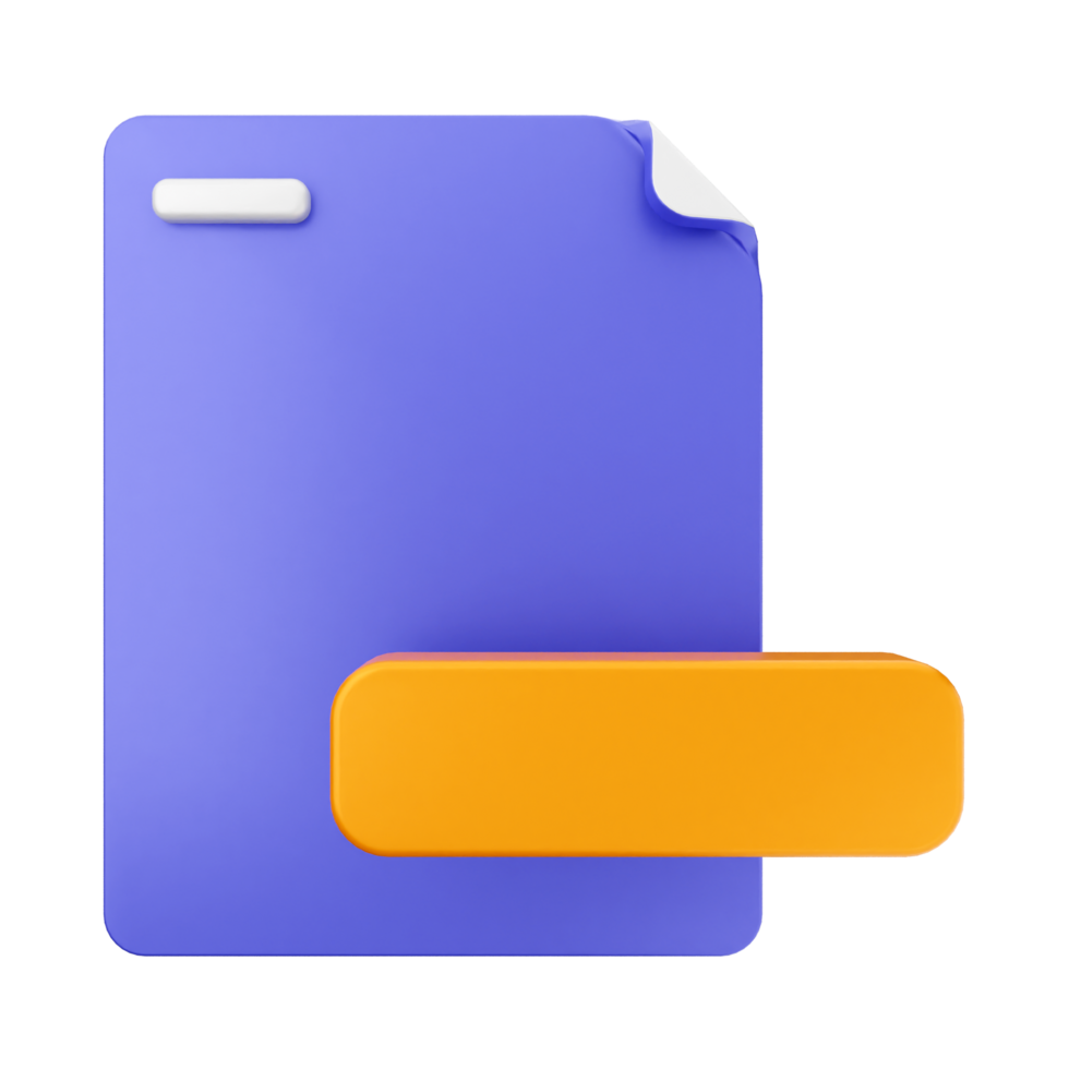 A blue folder with an orange sticker on it png