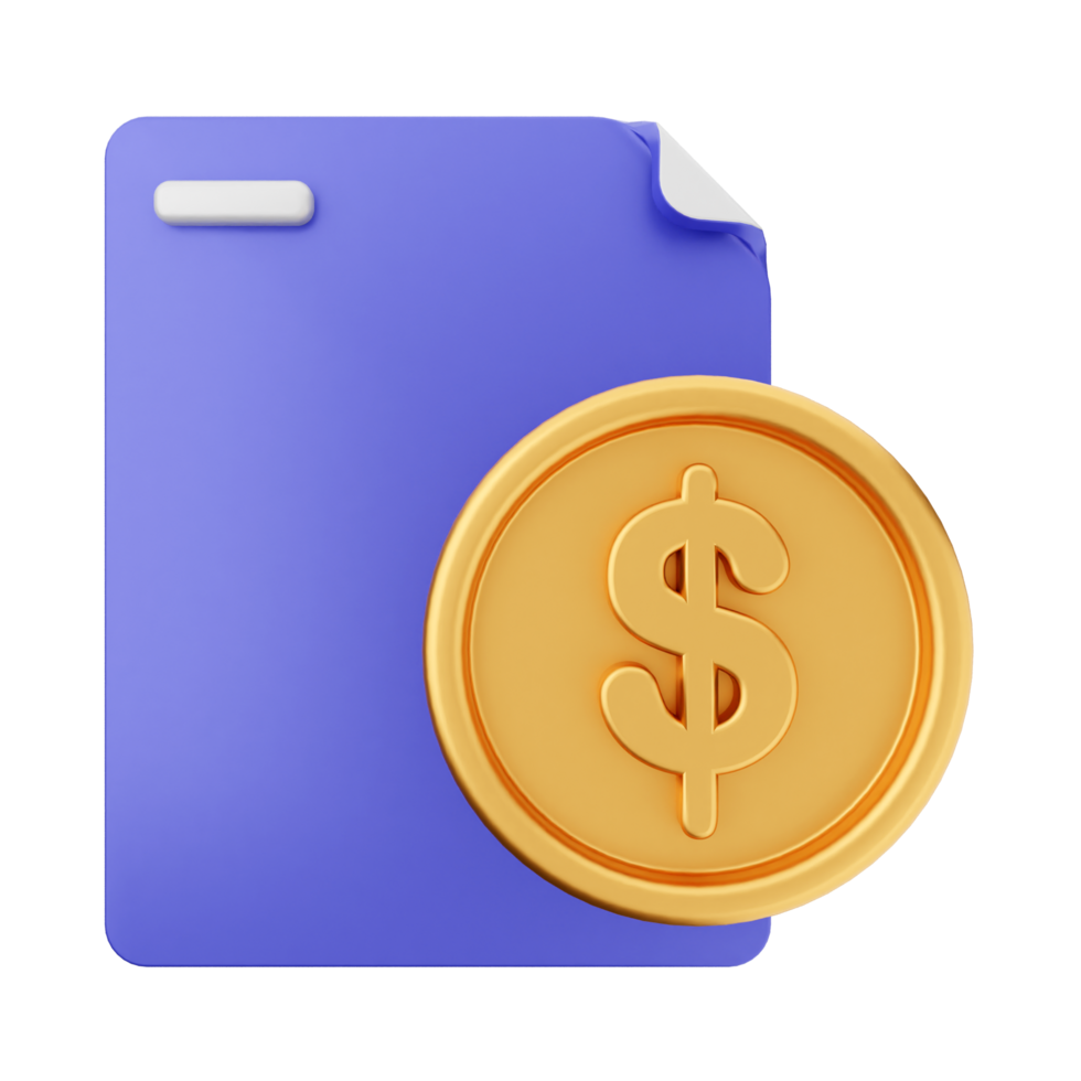 Money icon on a blue folder png